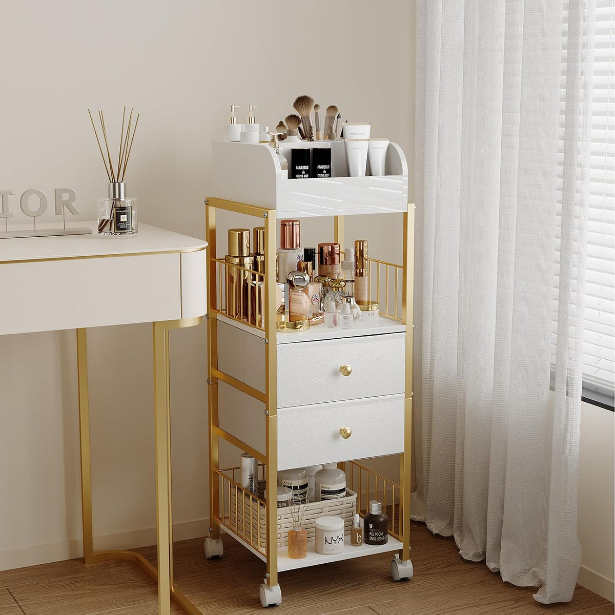 Makeup Organizer Storage Cart with Drawers Large Skincare organizers