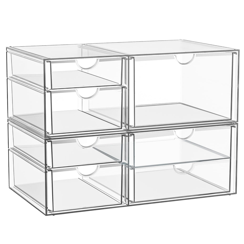 YFXCVSL 3-Pack Acrylic 15-Drawer Storage & Makeup Organizer for Desk
