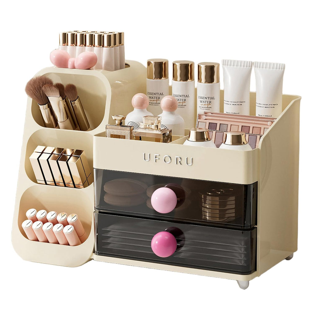 UFORU Makeup Organizer Countertop with Brush Holder for Vanity Bathroom