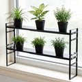 2pcs Expandable Window Sill Plant Shelf, Narrow Expandable Window Shelf for Plants Kitchen Sink Organizer Stackable Shelves for Kitchen Counter, Windowsill Plants, Bathroom Vanity (White)