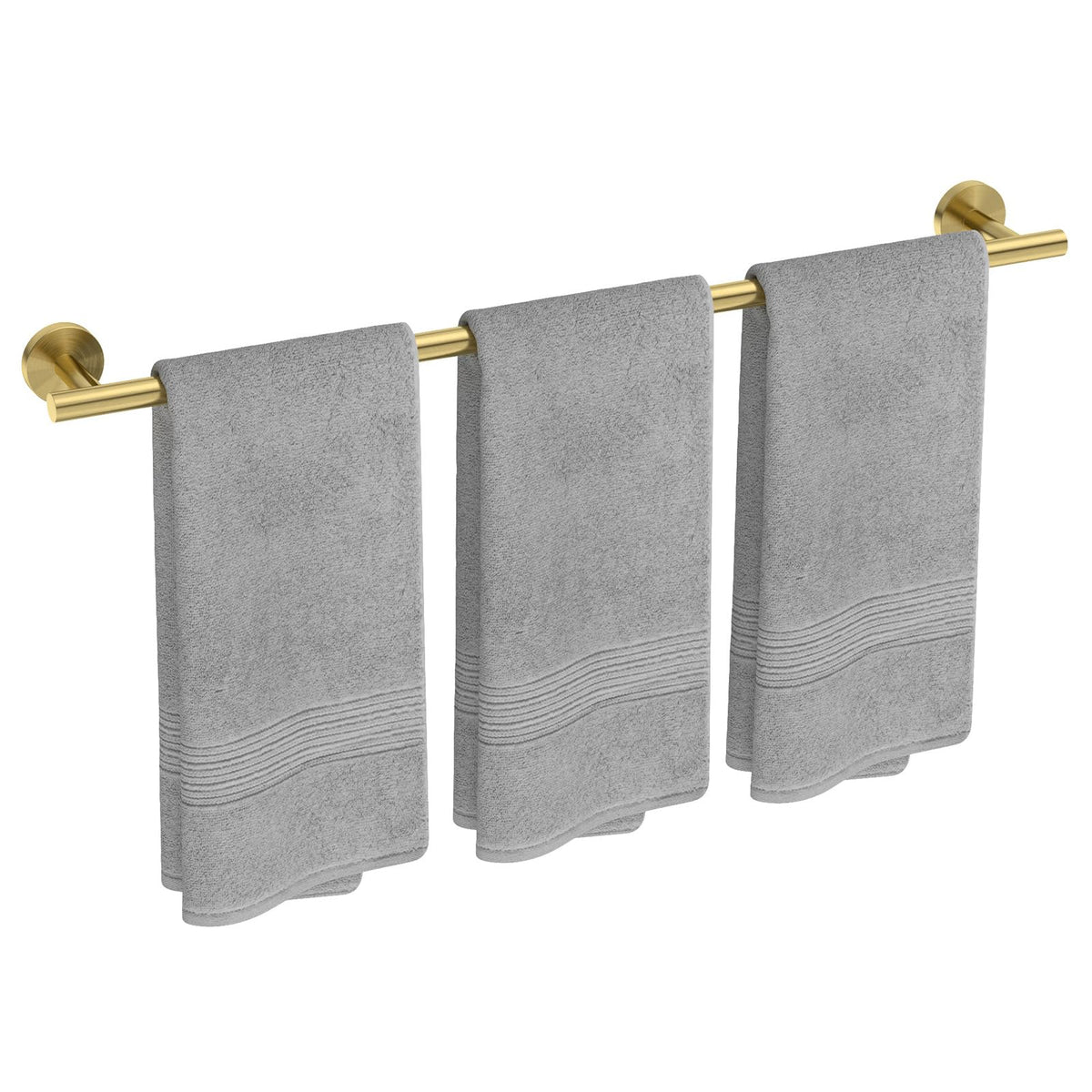 USHOWER Brushed Nickel Towel Bar, 24-Inch Towel Racks for Bathroom