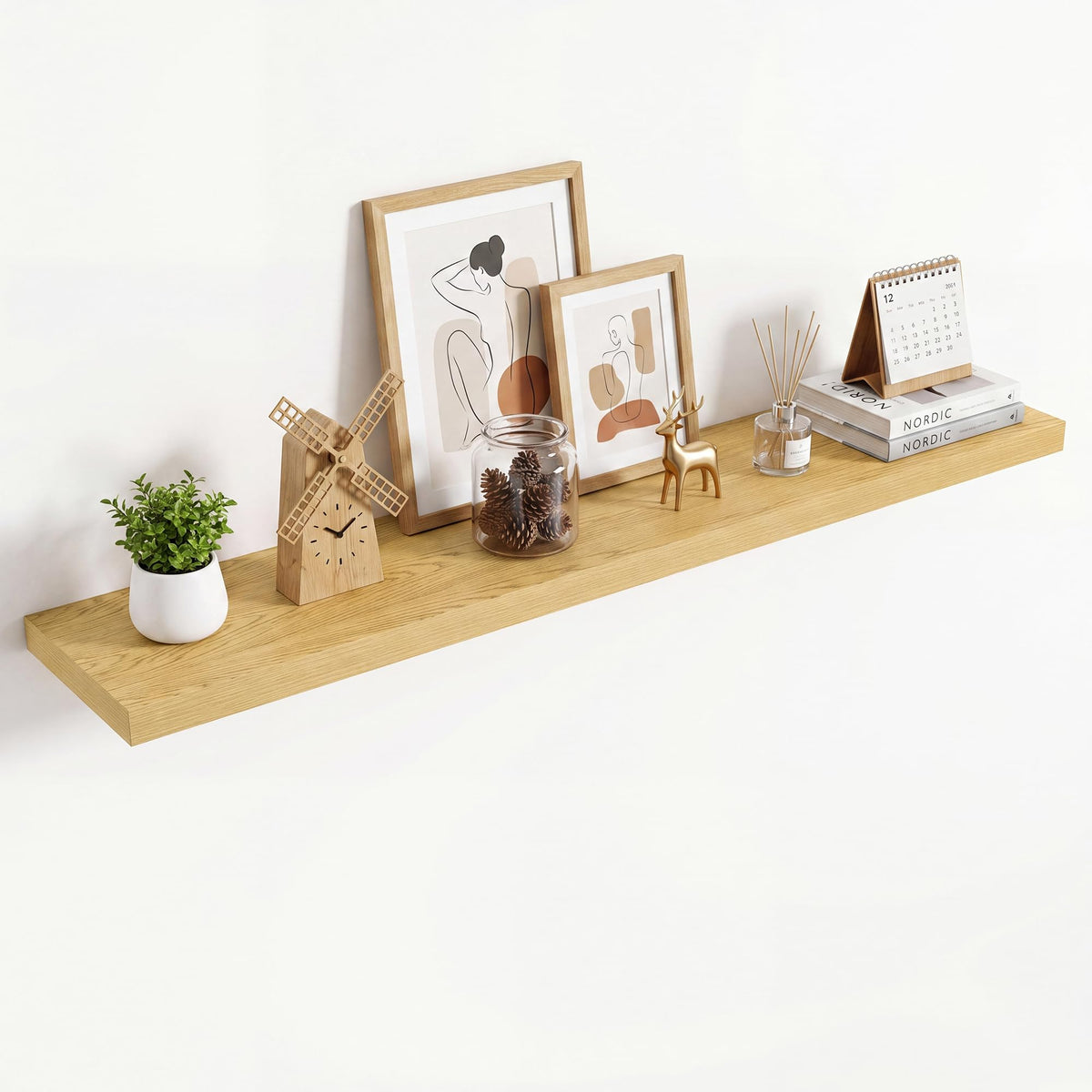 36in Floating Shelves for wall Set of 2, Black Wall Mounted Shelf 9.3in Deep for Wall Decor, Hanging Shelf 1.5in Thick for Living Room, Bedroom, Bathroom, Kitchen, Office