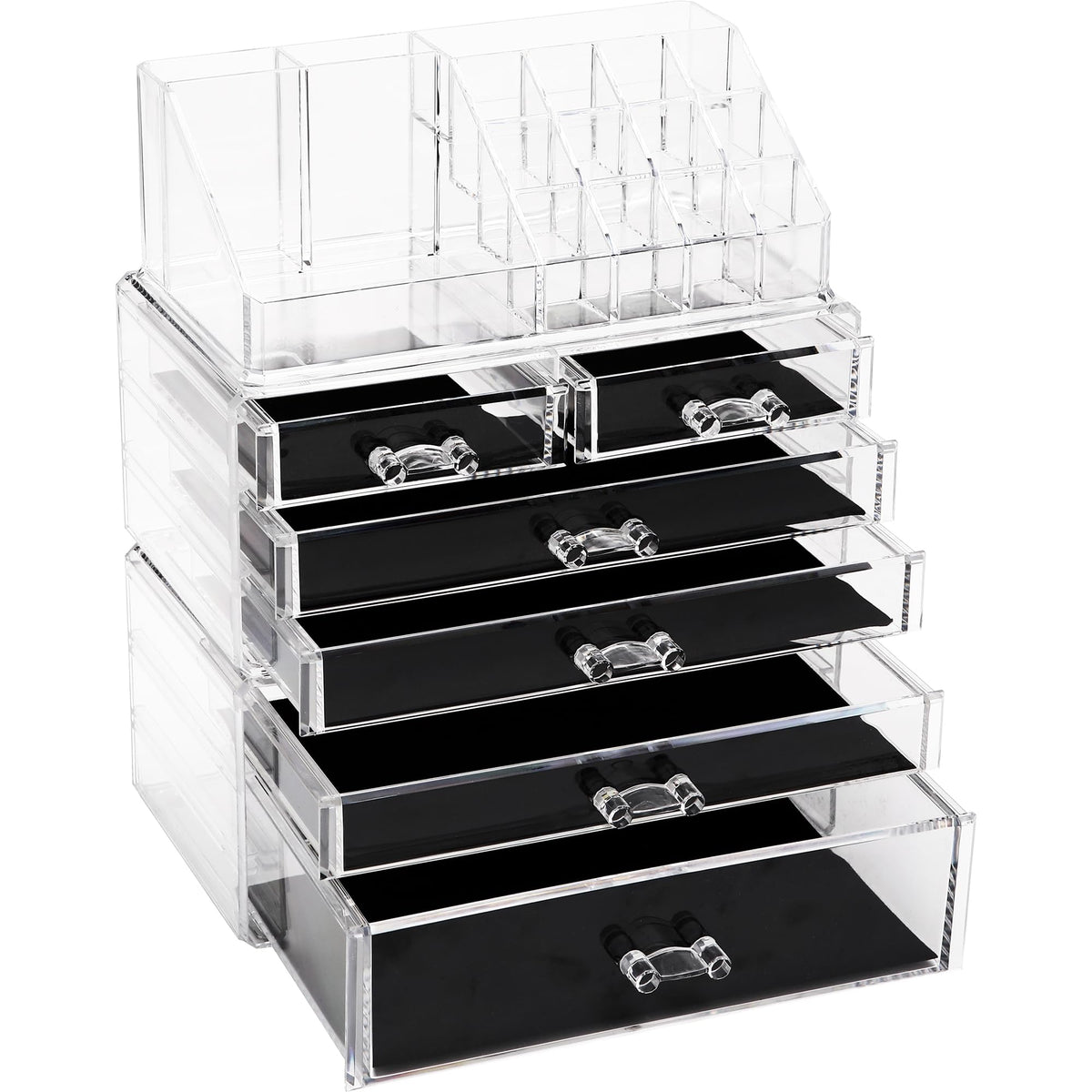 Sea Team Stackable Clear Acrylic 16-Slot Lipstick Organizer for Vanity