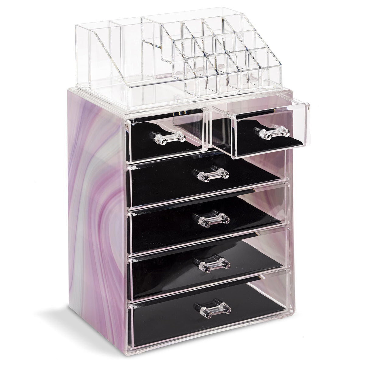 Sorbus Makeup Organizer, 7-Drawer Acrylic 2-Piece Set (Clear)