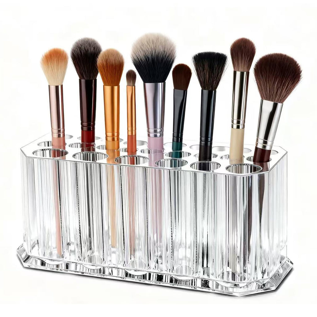 Clear Acrylic Lipstick Organizer Makeup Nail Brush Eyeliner Lip Liner Holder 26 Spaces Cosmetic Display Case