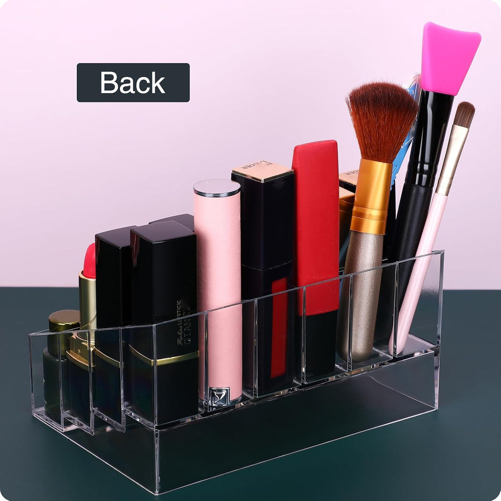 MOSIKER Lipstick Organizer, Clear Plastic Lip Gloss Holder with 24 Slots