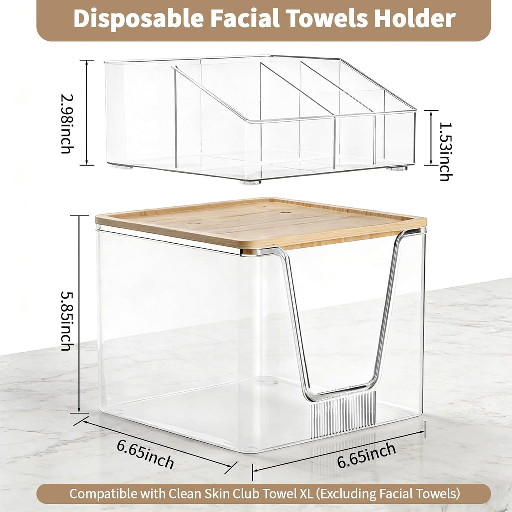 SPOSPO 2 in 1 Disposable Facial Towel Holder and Cosmetic Organizer