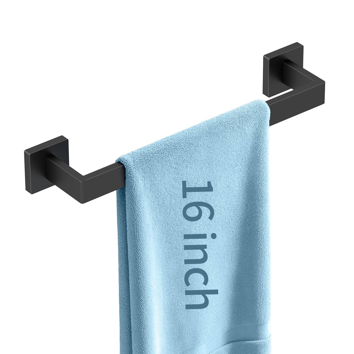 FLE Towel Bar, Black Wall Mount Towel Holder for Bathroom Kitchen,16 Inch