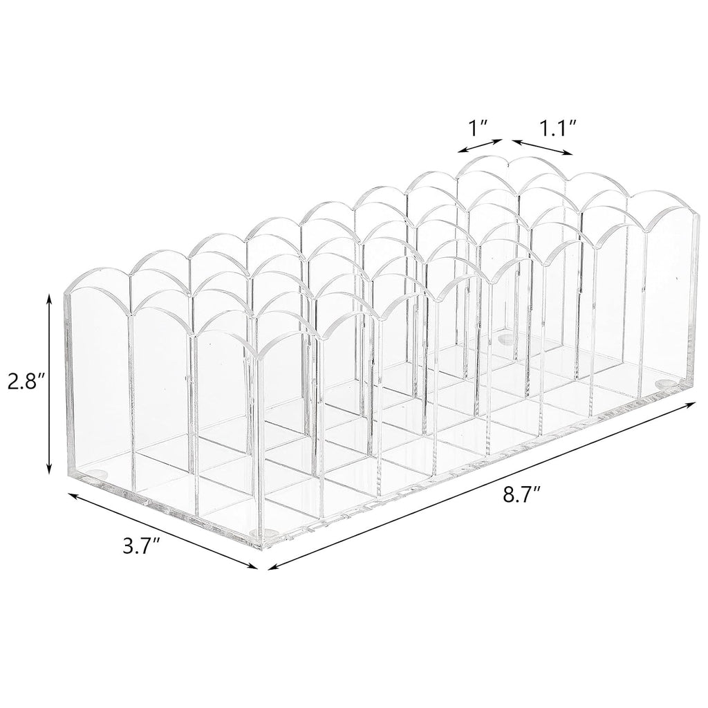 Hedume 2 Pack Lip Gloss Holder Organizer, 24 Spaces Acrylic Lip Gloss & Makeup Holder, Lipgloss Display Case for Tall Products