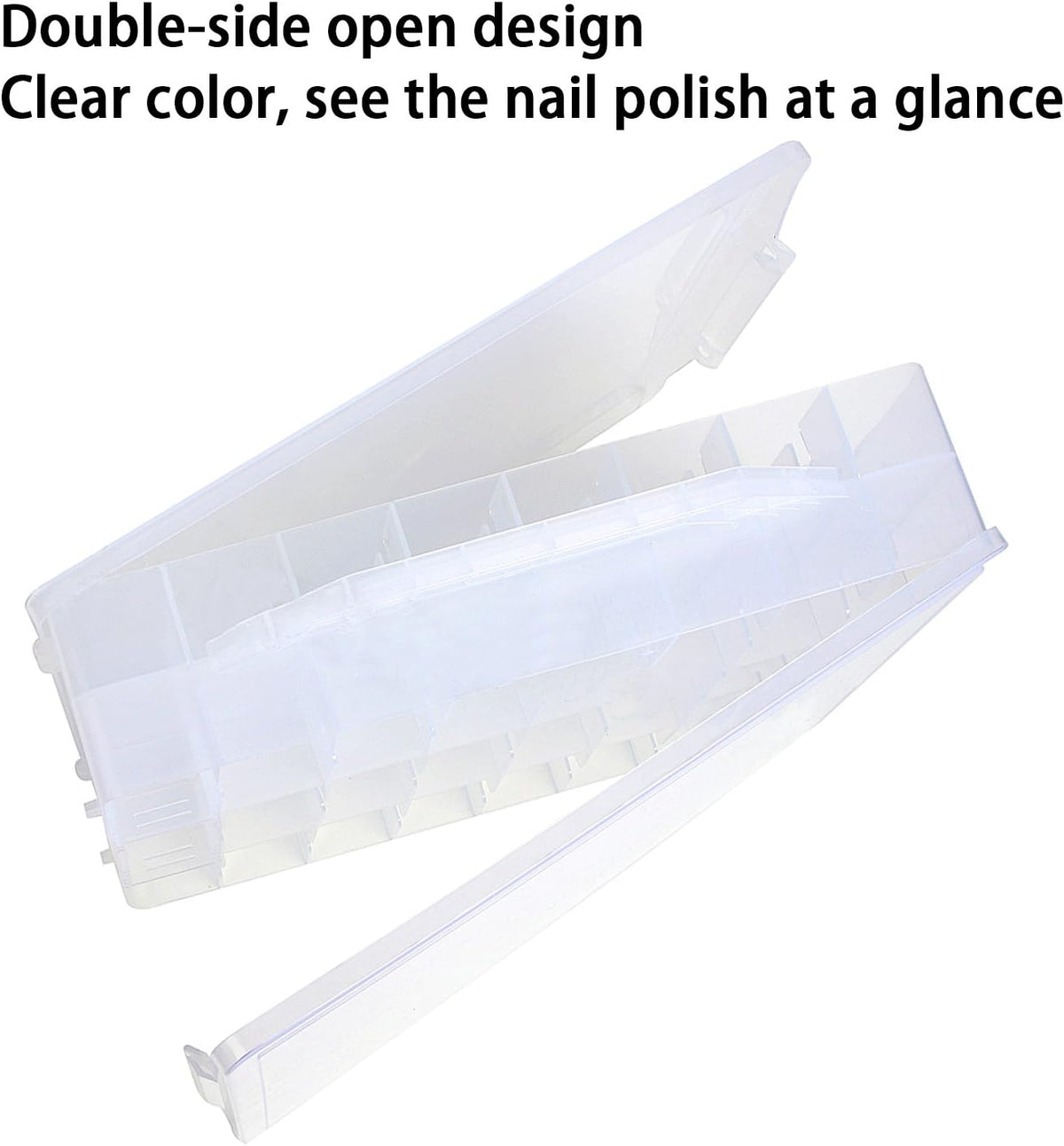 Kissbuty Universal Nail Polish Holder Organizer for 48 Bottles Adjustable Dividers Space Saver