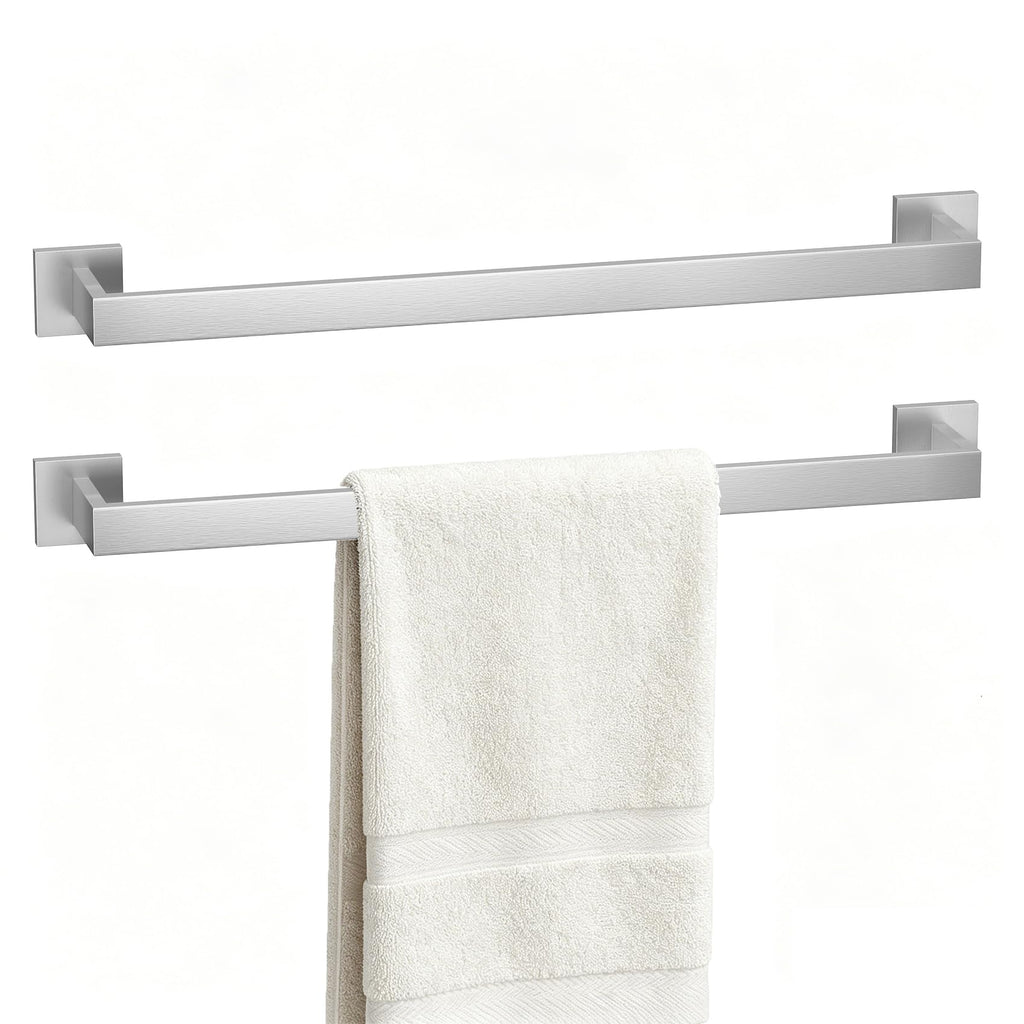 5-Piece Bathroom Hardware Set, 23.6 Inch Towel Bar Set SUS304 Stainless Steel Towel Racks for Bathroom Round Towel Bar, Towel Ring, Toilet Paper Holder, 2 Robe Hooks, Wall Mounted (Black)