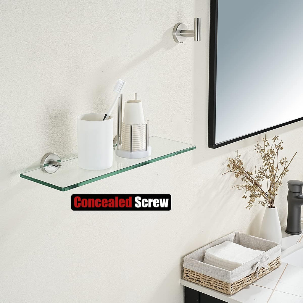 JQK Bathroom Glass Shelf, TGS101L16-BN