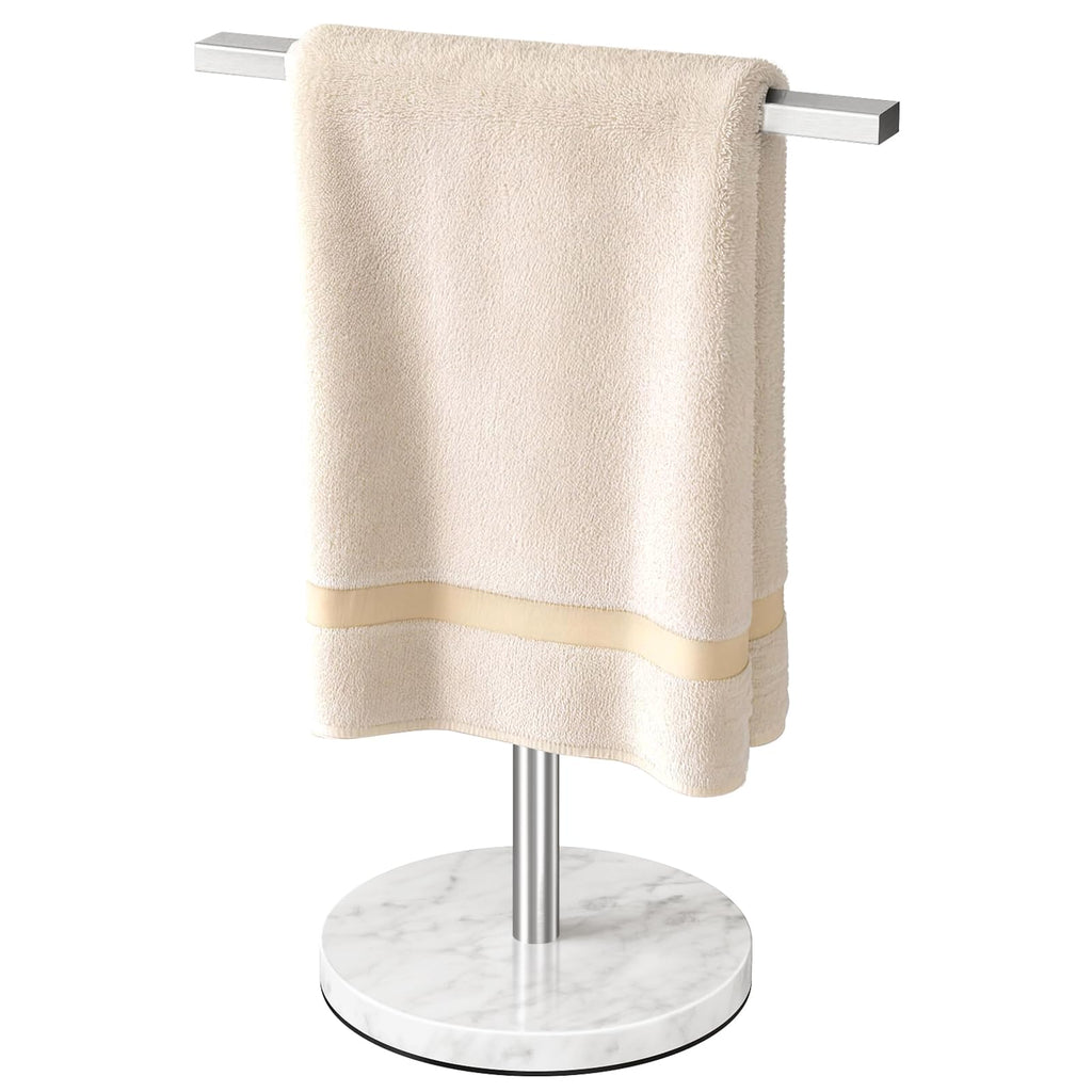 Gypie Hand Towel Holder Stand Countertop T-Shape, Brushed Nickel