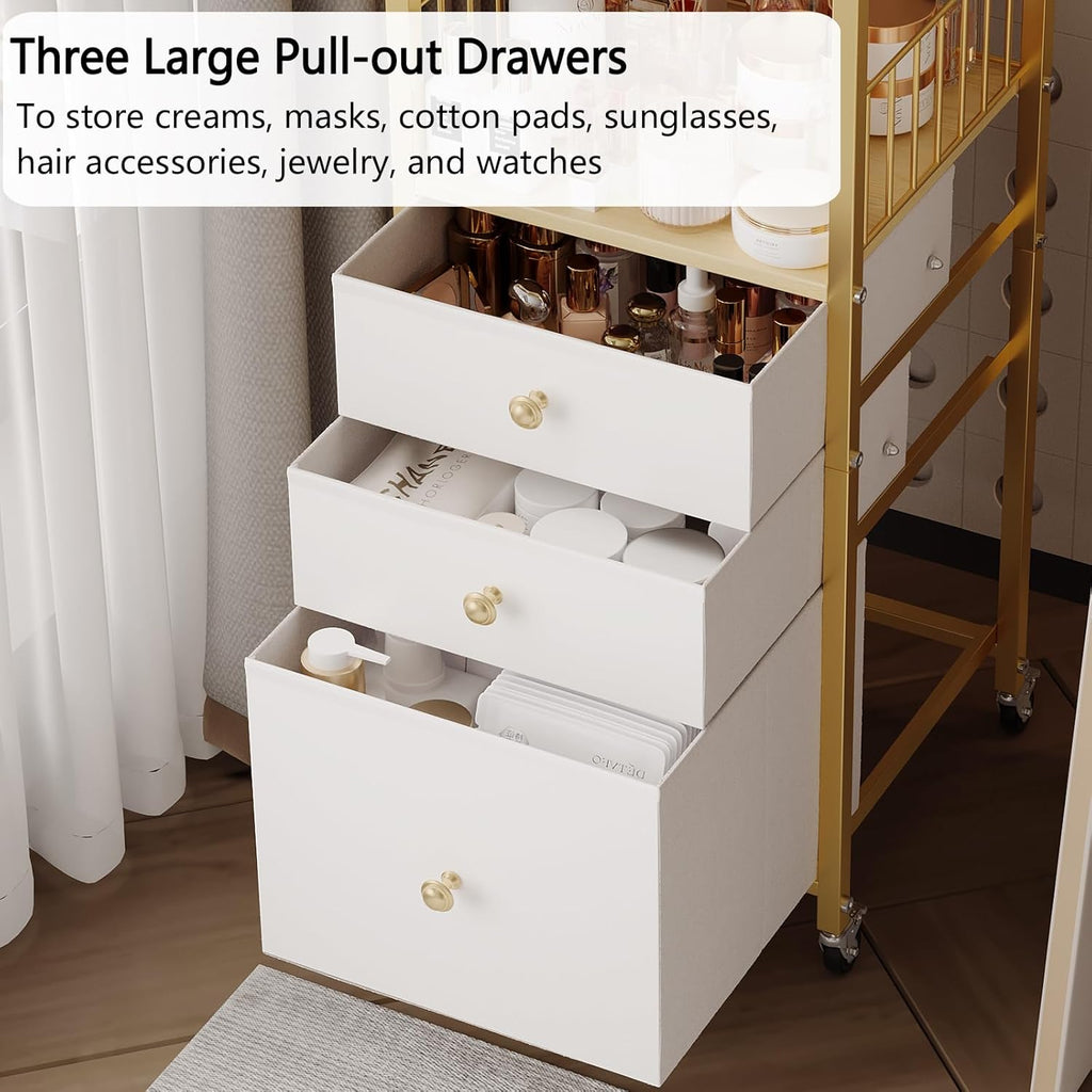 Makeup Organizer Cart with Drawers Make Up Organizers for Vanity