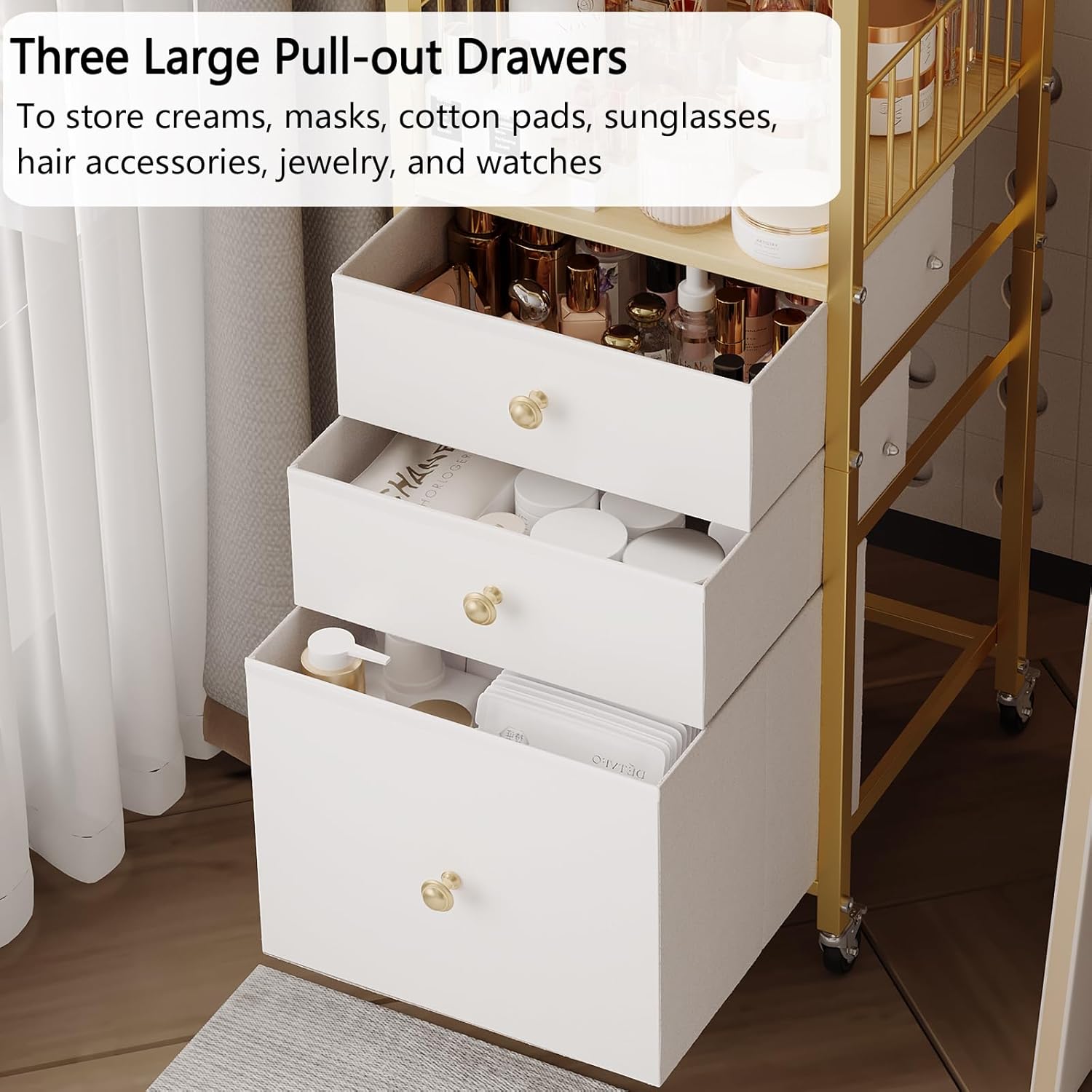 Makeup Organizer Cart with Drawers Make Up Organizers for Vanity