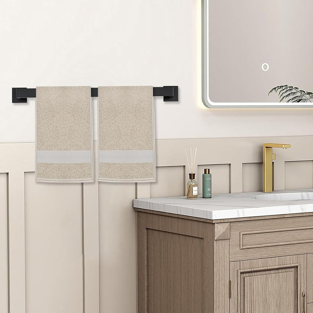 JOPOFI 5 Piece Towel Bar Set - 23.6Inch Bathroom Towel Holder - Matte Black