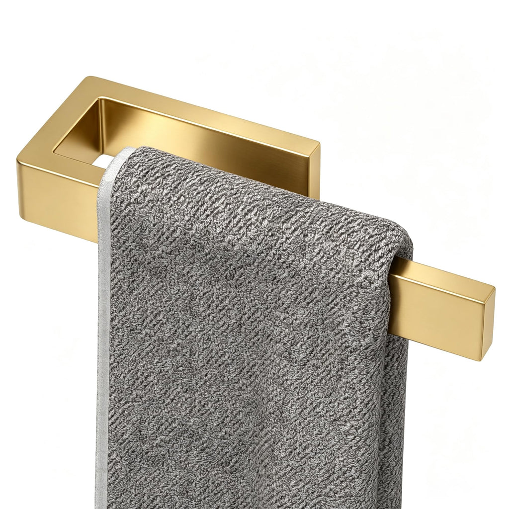HUFEEOH Hand Towel Holder, Stainless Steel Bathroom Towel Holder Towel Bar, Matte Black Dish Towel Hanger Wall Mount Kitchen Towel Rack Heavy Duty Hand Towel Racks for Bathroom