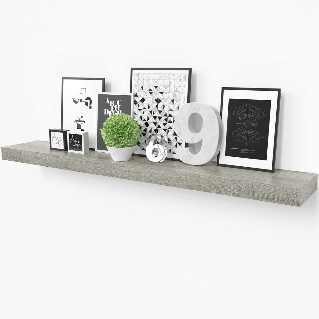 Ballucci Floating Shelf, 36" Hanging Shelf with Invisible Brackets, Wooden Floating Shelves for Walls, Book Shelf, Wall Shelves for Home Office, Bathroom, Living Room, 6 inch Deep, Gray
