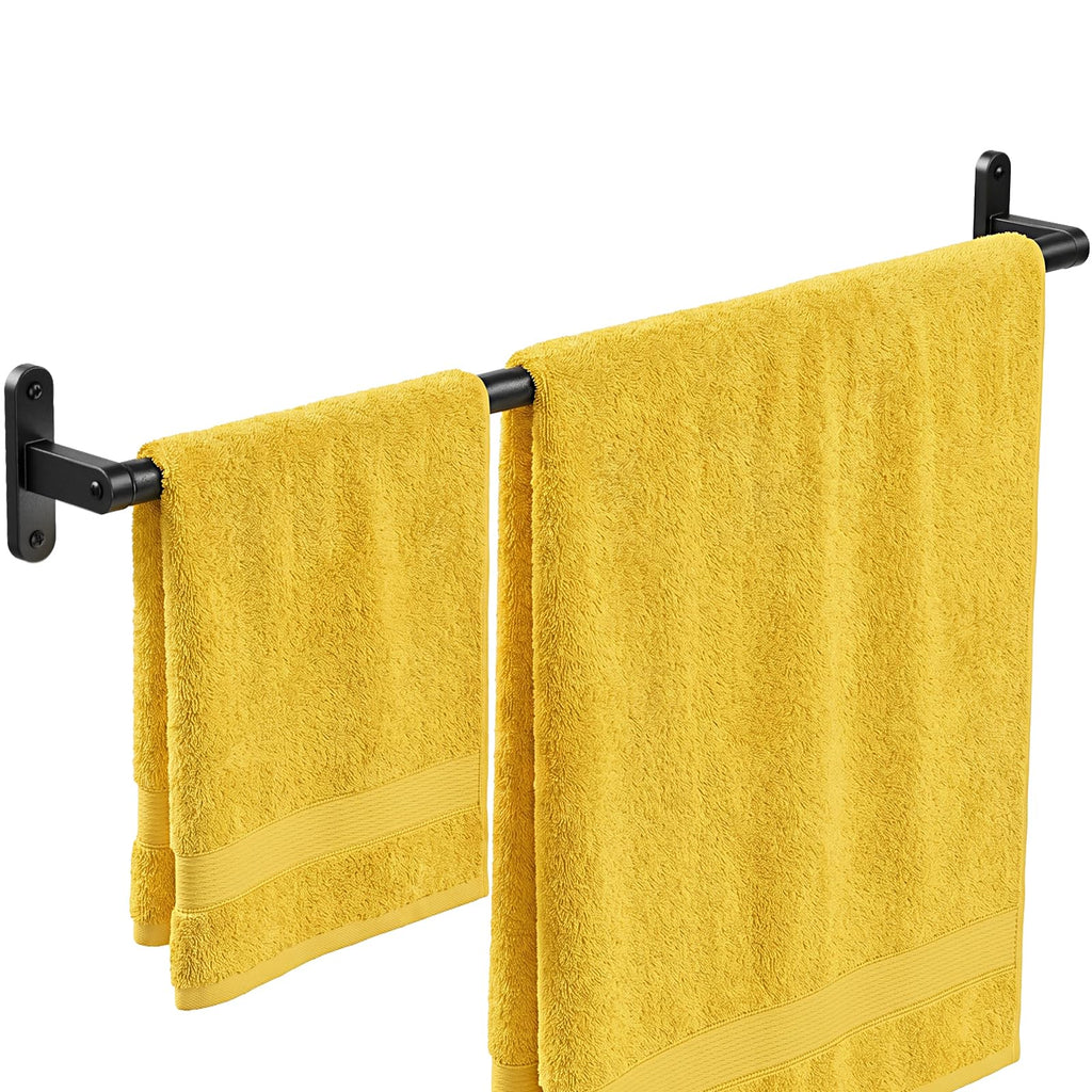 Powools Matte Black 24" Towel Rack, Rustproof Wall Mounted Towel Bar