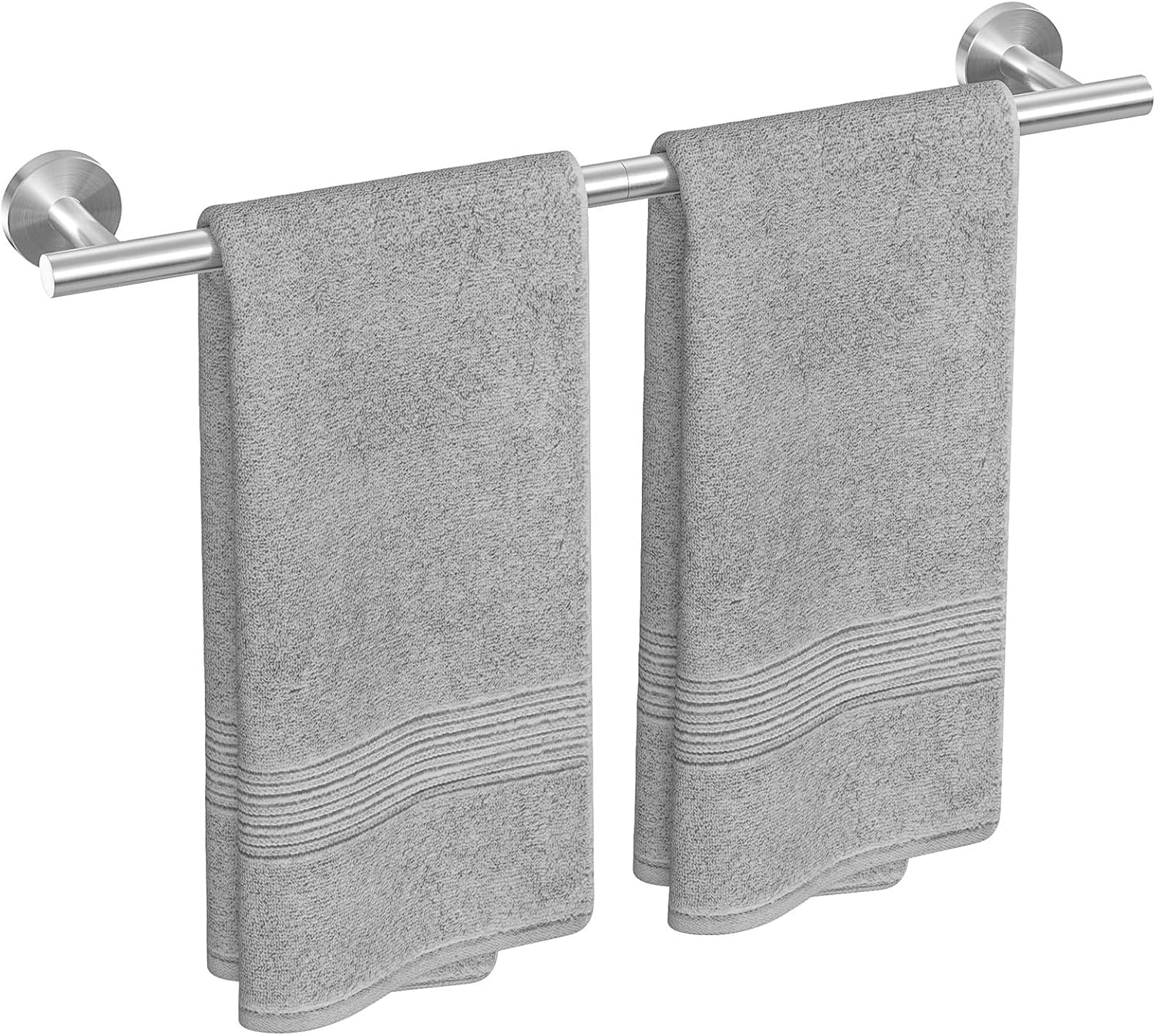 USHOWER Brushed Nickel Towel Bar, 24-Inch Towel Racks for Bathroom