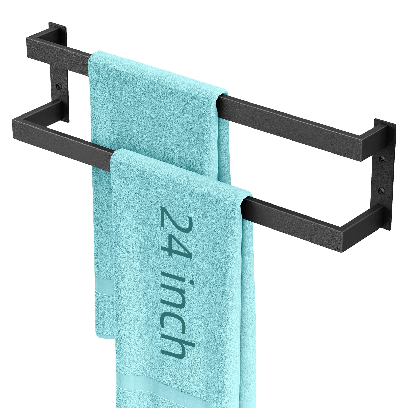 FLE Towel Bar, Black Wall Mount Towel Holder for Bathroom Kitchen,16 Inch
