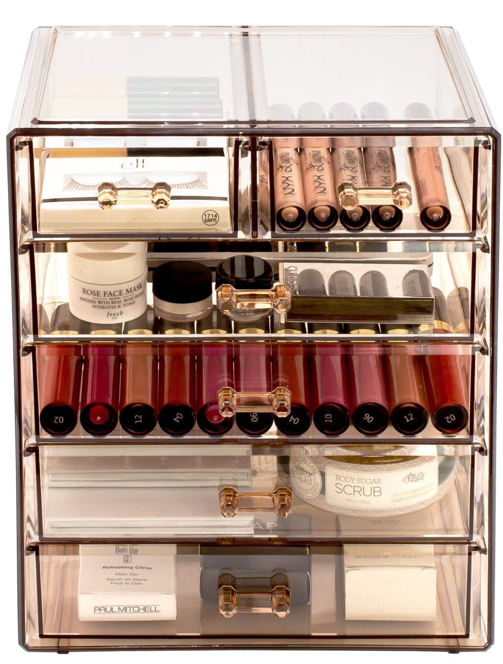 Sorbus 6-Drawer Makeup Organizer with Small & Wide Drawers (Clear)