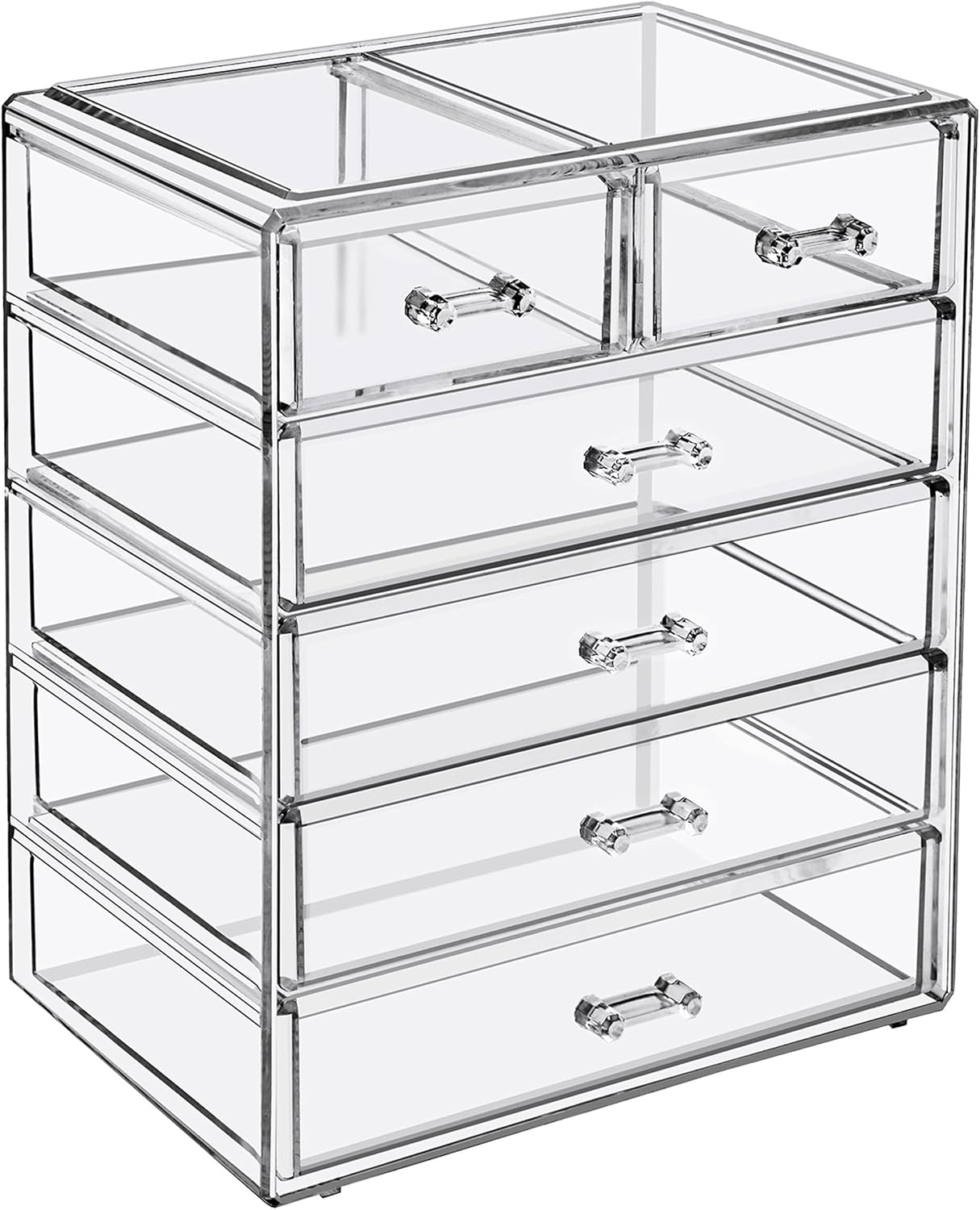 Sorbus 6-Drawer Makeup Organizer with Small & Wide Drawers (Clear)