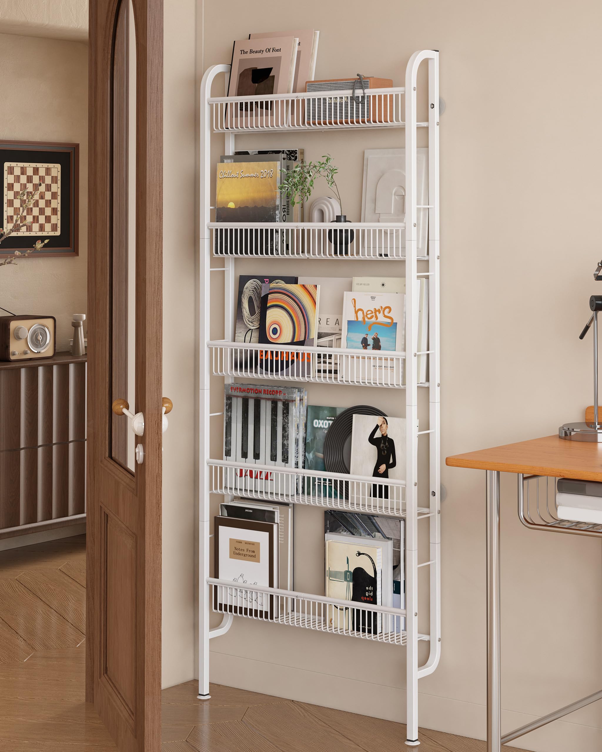 UMDONX Narrow 5-Tier Behind-the-Door Bathroom Storage Rack