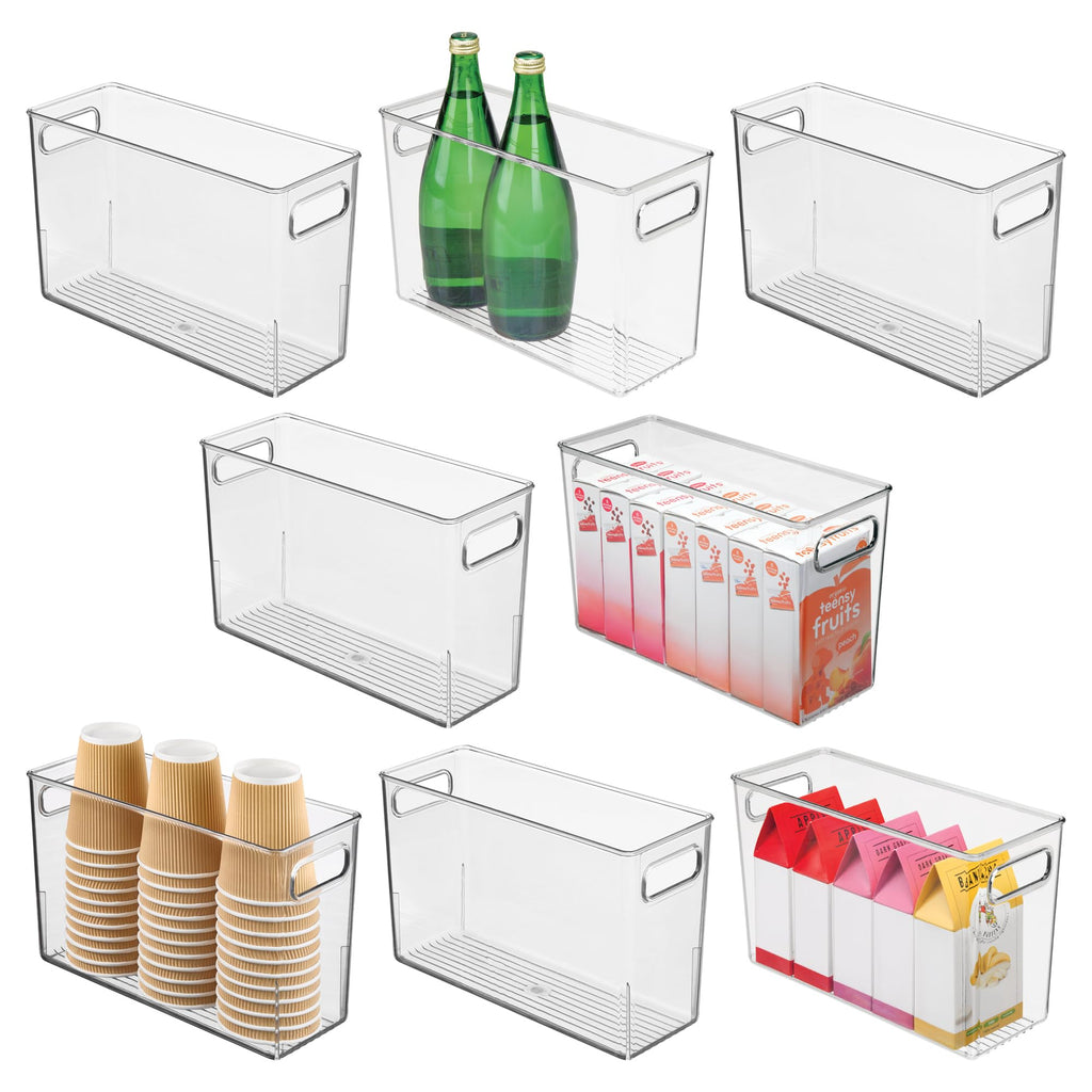 iDesign Slim Clear Plastic Bathroom Storage Bin, Tall Narrow