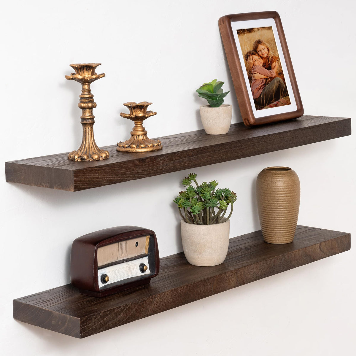 Marsmiles 48in Solid Wood Floating Shelves for Wall, 1Pack|Walnut