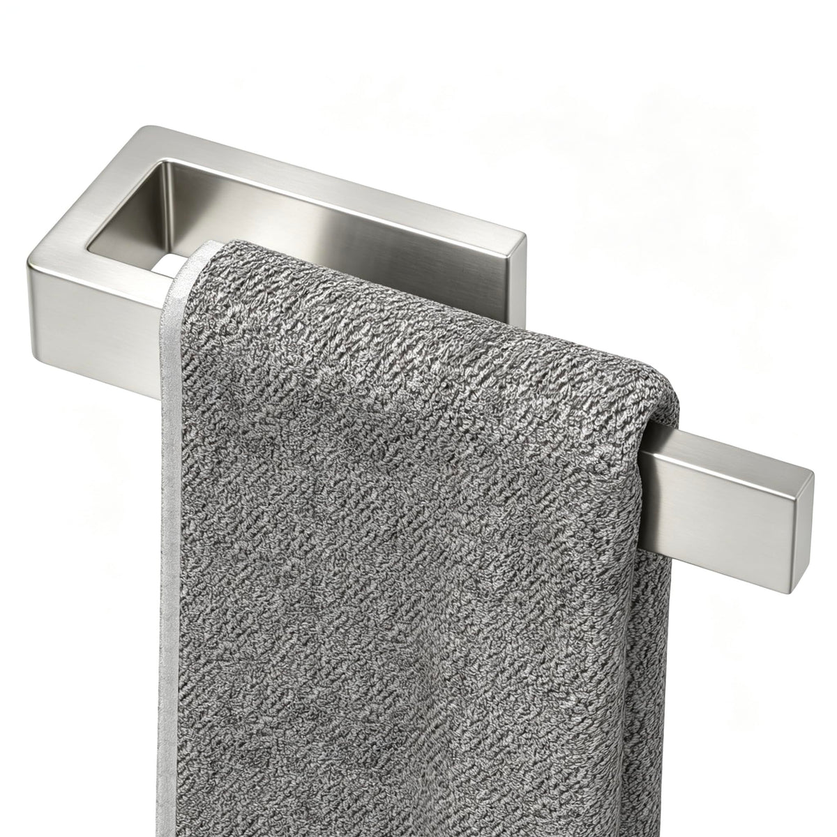 HUFEEOH Hand Towel Holder, Stainless Steel Bathroom Towel Holder Towel Bar, Matte Black Dish Towel Hanger Wall Mount Kitchen Towel Rack Heavy Duty Hand Towel Racks for Bathroom