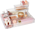 Vtopmart 7 PCS Clear Makeup Drawer Organizers Bins, 4-Size Stackable Makeup and Vanity Organizer Trays, Acrylic Bathroom Storage Containers for Cosmetic, Toiletries, Office Supply, Utensils, Gadgets