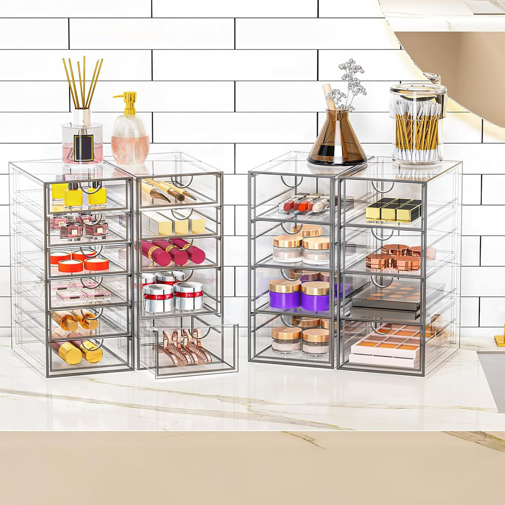 Acrylic Makeup Organizer with 19 Drawers,Storage Drawer Organizer
