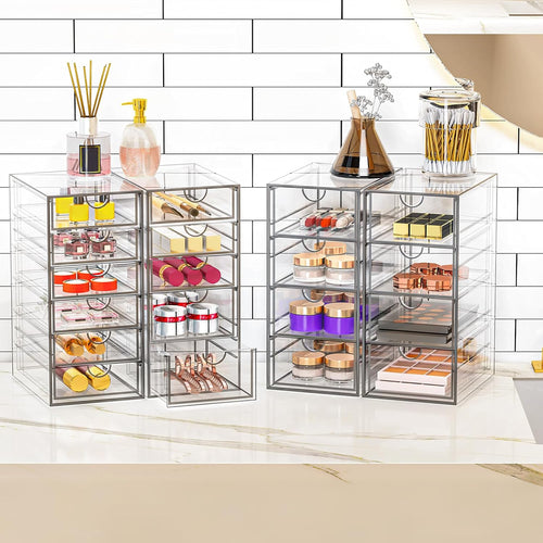 Acrylic Makeup Organizer with 19 Drawers,Storage Drawer Organizer