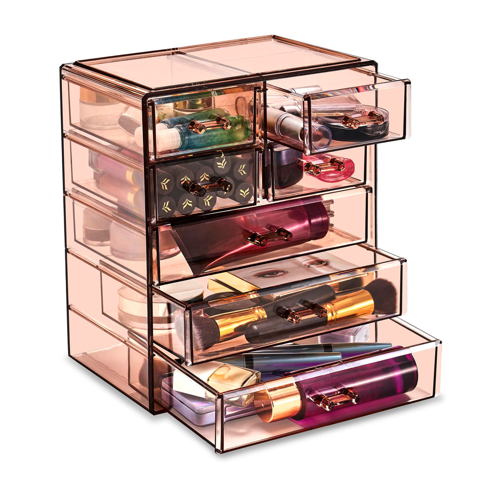 Sorbus 6-Drawer Makeup Organizer with Small & Wide Drawers (Clear)