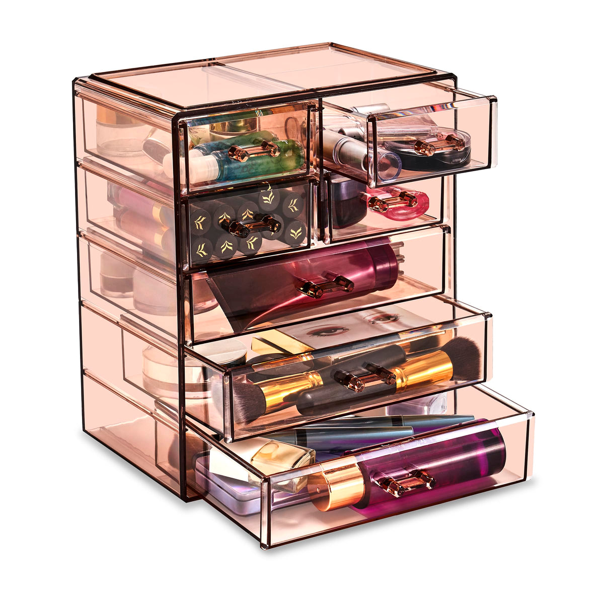 Sorbus 6-Drawer Makeup Organizer with Small & Wide Drawers (Clear)