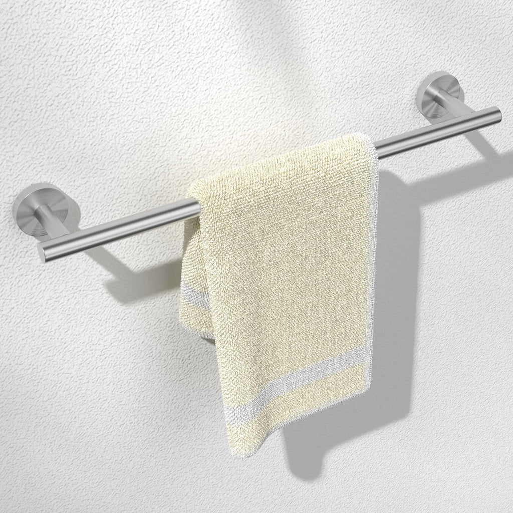 HITSLAM Brushed Nickel 18 Inch Towel Bar for Bathroom, SUS304 Stainless Steel Bathroom Towel Rack Wall Mounted, Modern Home Decor Bath Towel Holder with Hardware Accessories (Total Length 19.8 Inch)