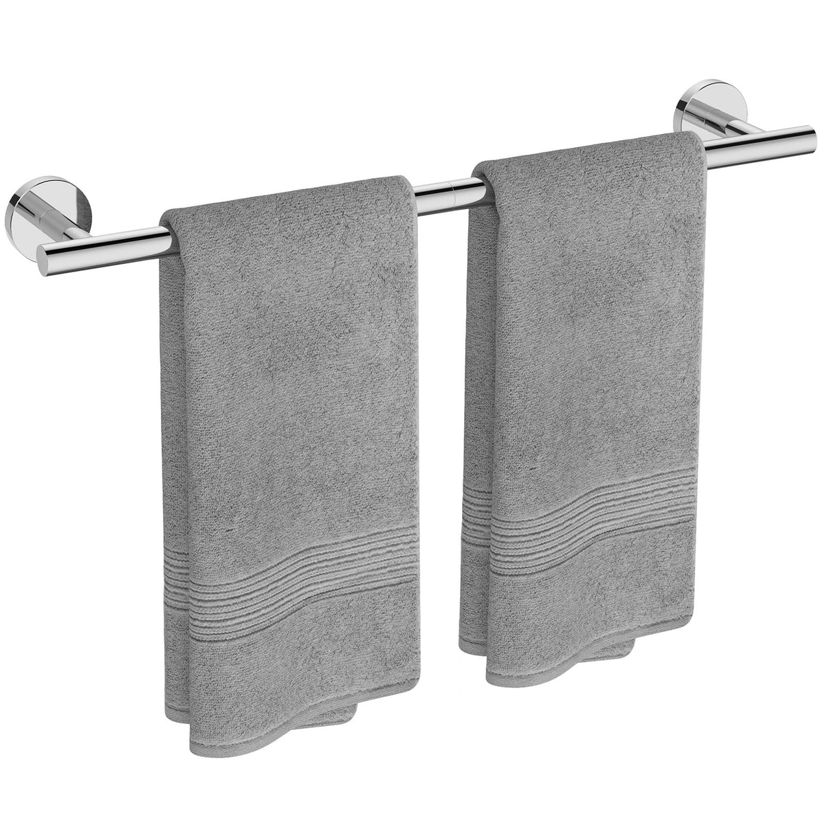 USHOWER Brushed Nickel Towel Bar, 24-Inch Towel Racks for Bathroom