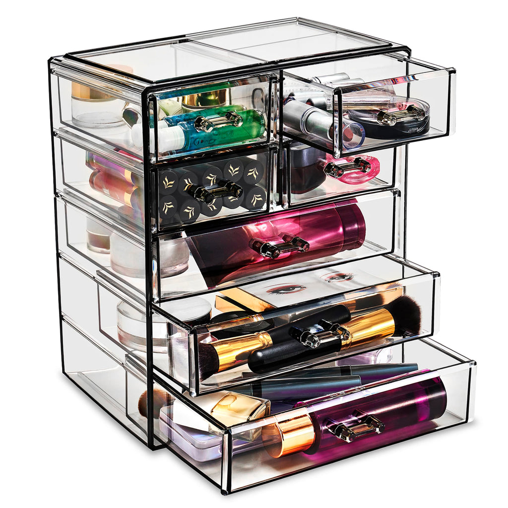 Sorbus 6-Drawer Makeup Organizer with Small & Wide Drawers (Clear)