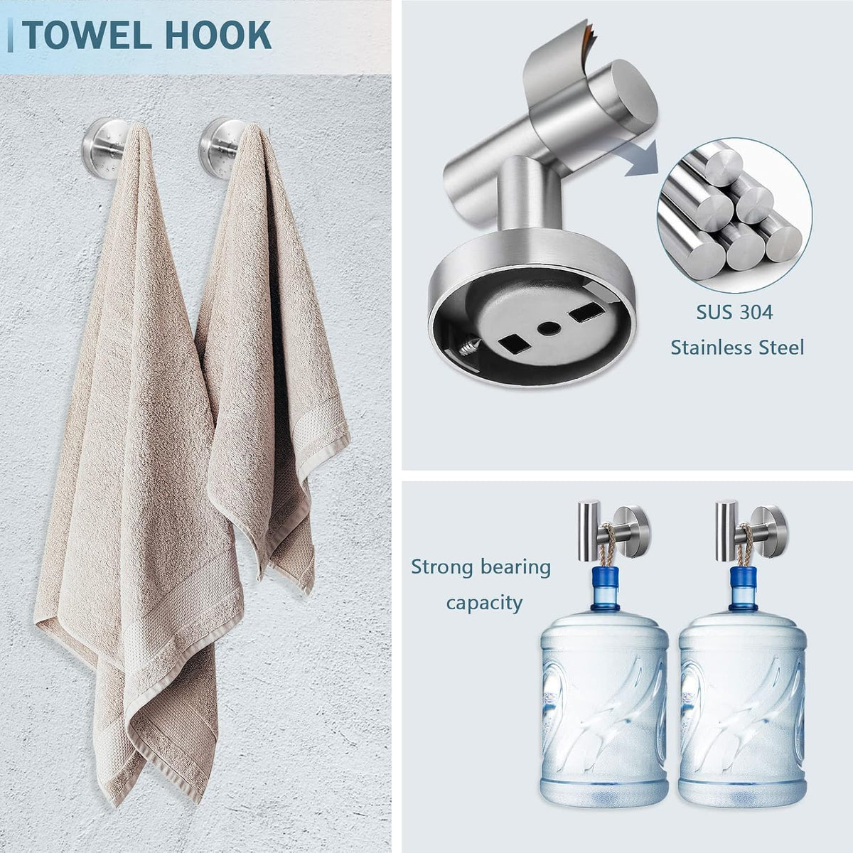Cilee 10 Piece Brushed Nickel Bathroom Hardware Set, 24" 16" Towel Bar Set