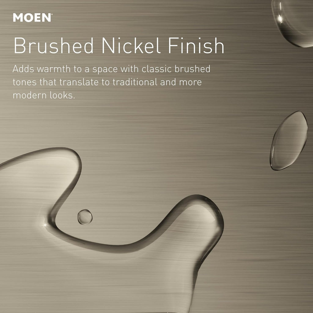 Moen Retreat Collection Brushed Nickel Bathroom Hand Towel Ring with Wall Mount Hardware, DN8386BN