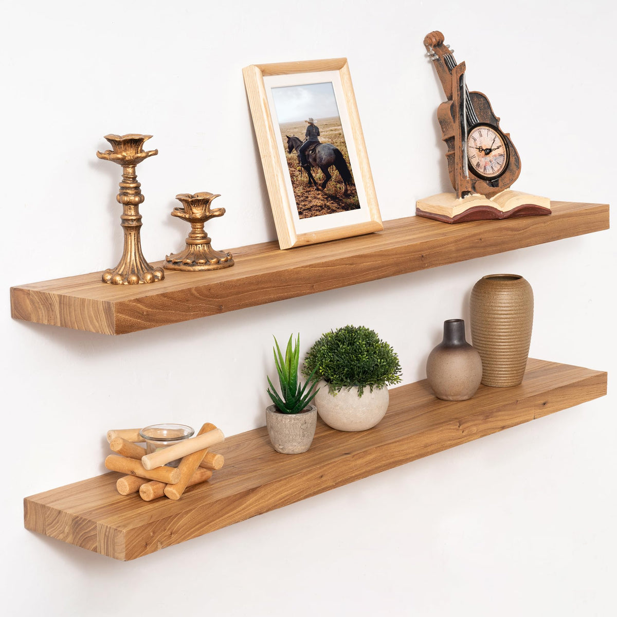 Marsmiles 48in Solid Wood Floating Shelves for Wall, 1Pack|Walnut