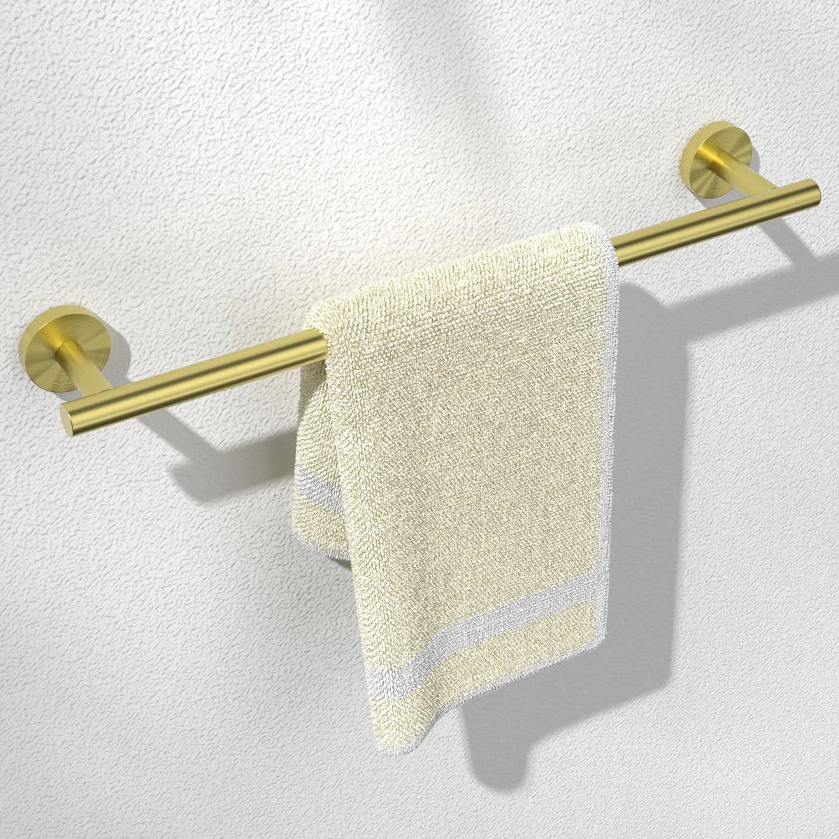 HITSLAM Brushed Nickel 18 Inch Towel Bar for Bathroom, SUS304 Stainless Steel Bathroom Towel Rack Wall Mounted, Modern Home Decor Bath Towel Holder with Hardware Accessories (Total Length 19.8 Inch)