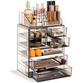 Sorbus Makeup Organizer, 7-Drawer Acrylic 2-Piece Set (Clear)
