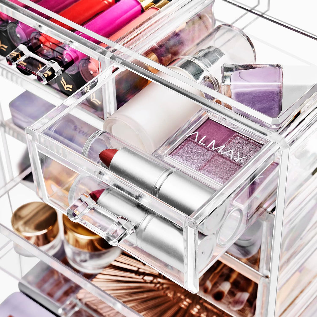 Sorbus 6-Drawer Makeup Organizer with Small & Wide Drawers (Clear)